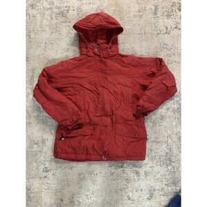 Vintage LL Bean Parka Jacket Womens Med Red Ski Board Y2K Detach Hood Gorpcore